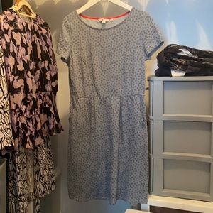 Boden 8P dress flower pattern gray dress